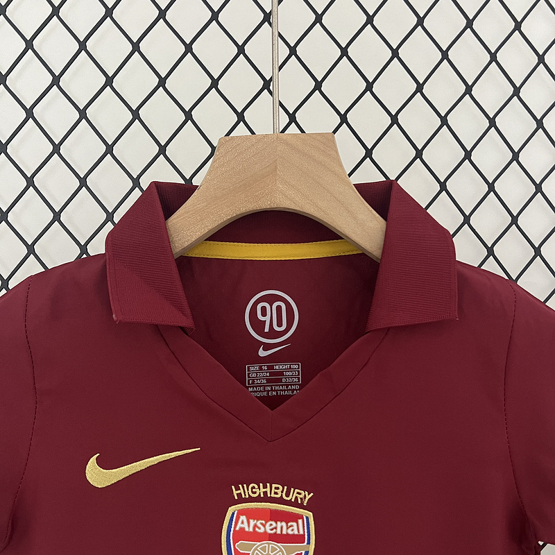 2005-2006 Arsenal Home Retro Version Jersey Kids Size 16-28