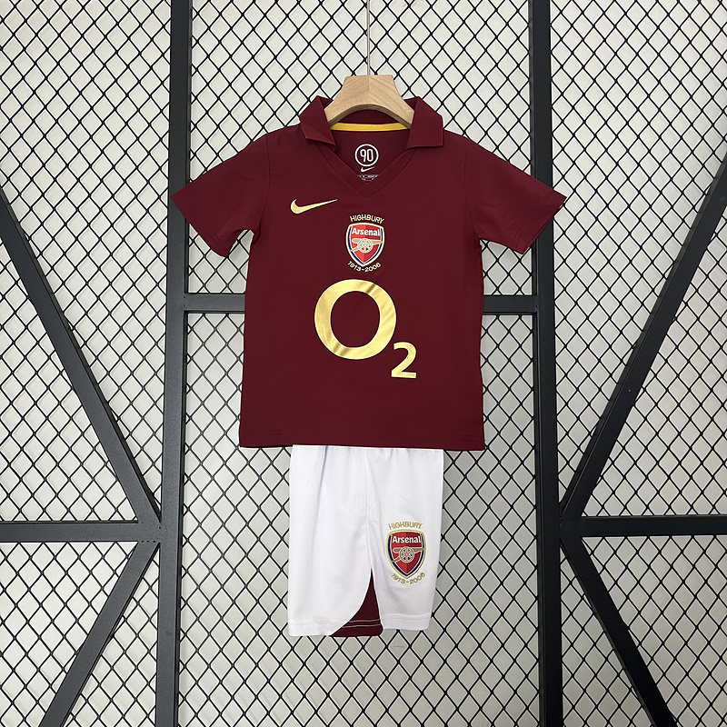 2005-2006 Arsenal Home Retro Version Jersey Kids Size 16-28