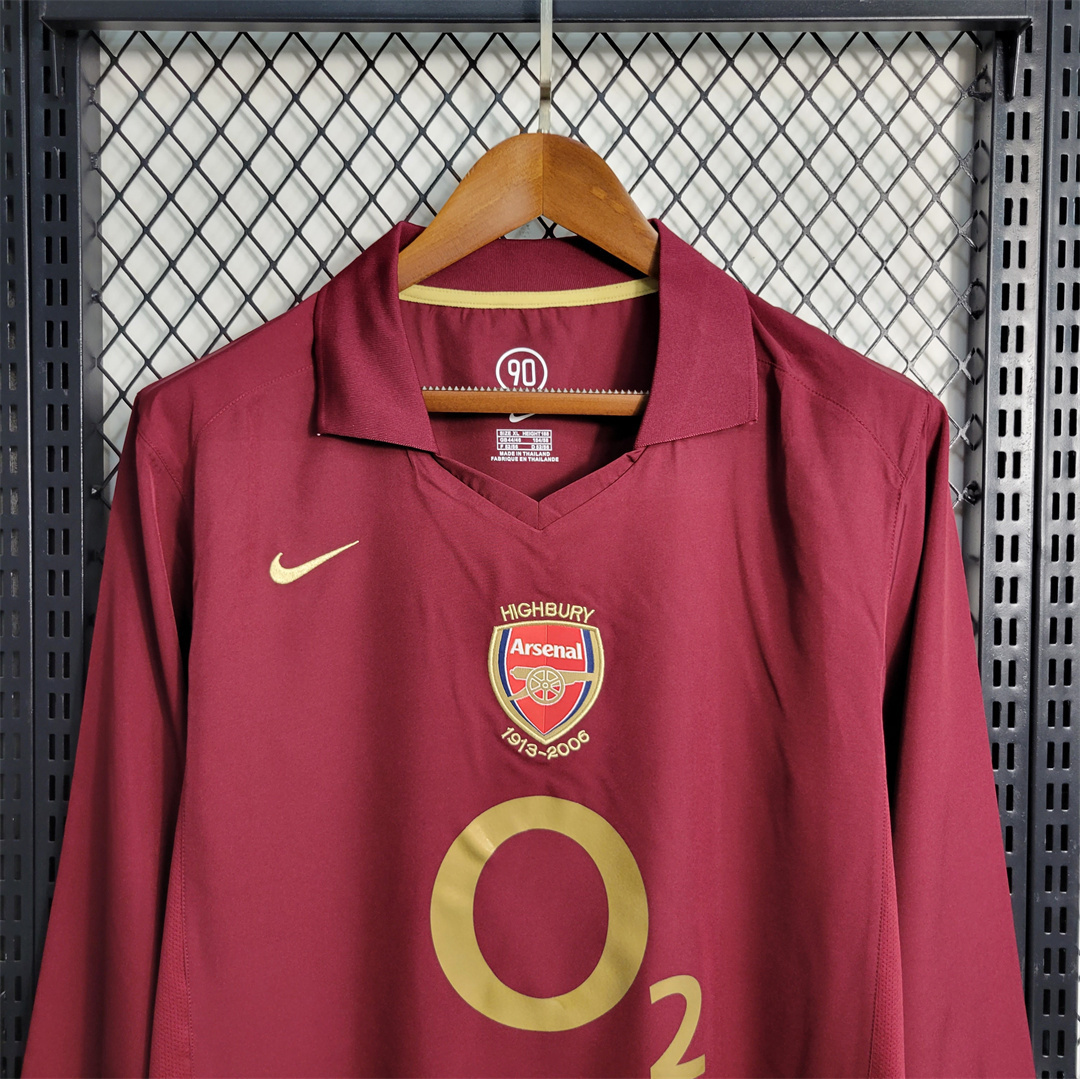 2005-2006 Arsenal Home Retro Version Jersey Long Sleeve