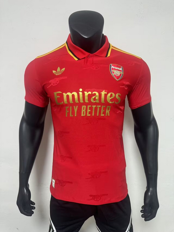25-26 Arsenal red polo Soccer Jersey Player Version S-2XL