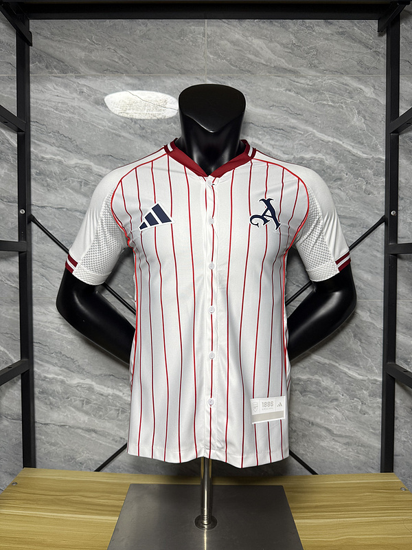 25-26 Arsenal  white baseball Soccer Jersey Player Version S-2XL