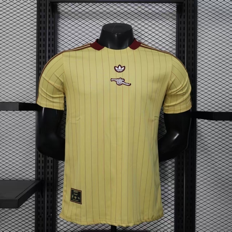 25-26 Arsenal Yellow Retro Model Soccer Jersey Player Version S-2XL
