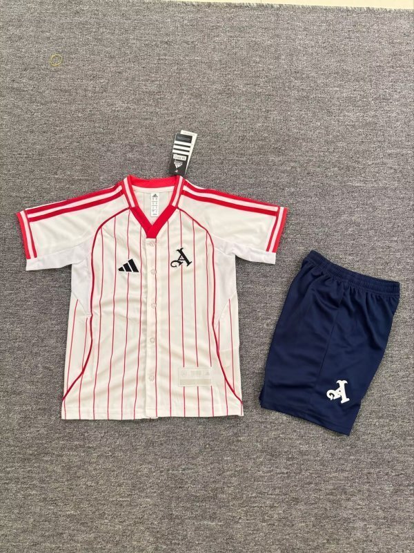 25-26 Arsenal baseball Soccer Kids Kit Jersey+Shorts Size 16-28