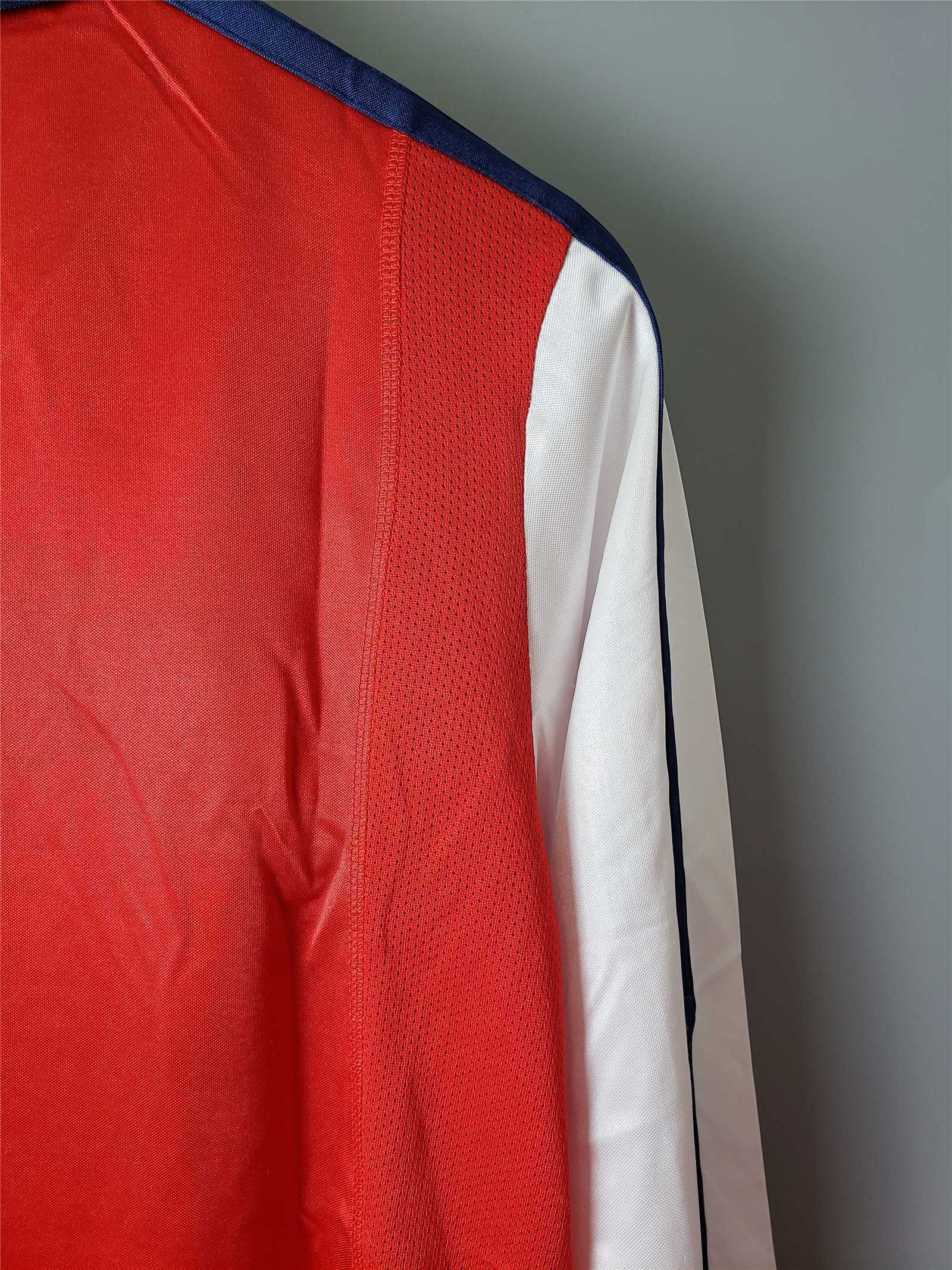 2001 2002 Arsenal Home Retro Version Jersey Long Sleeve S-2XL