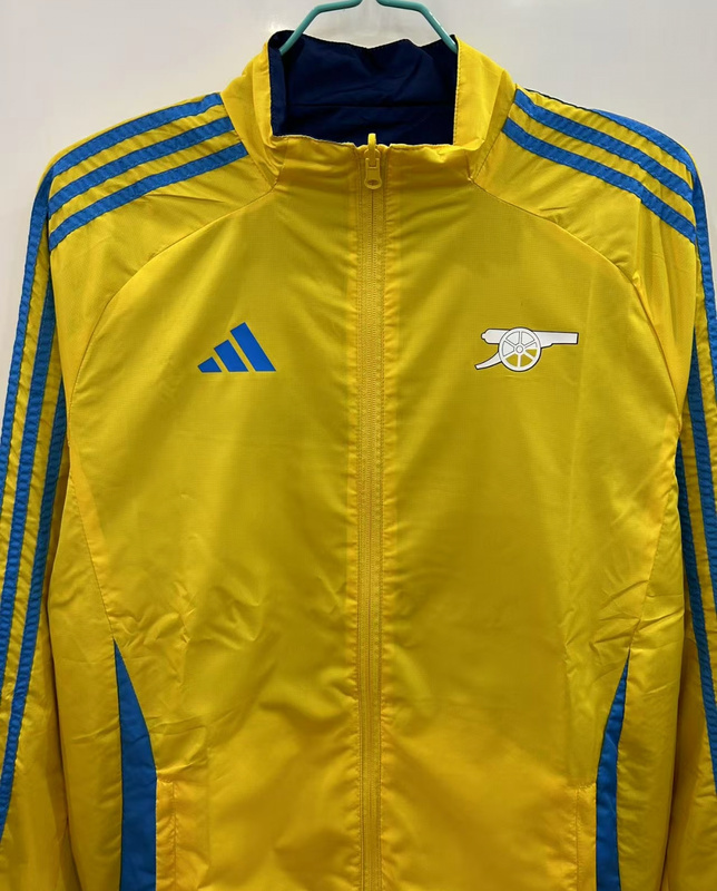 25-26 Arsenal blue yellow reversible Windbreaker Tracksuit  S-2XL