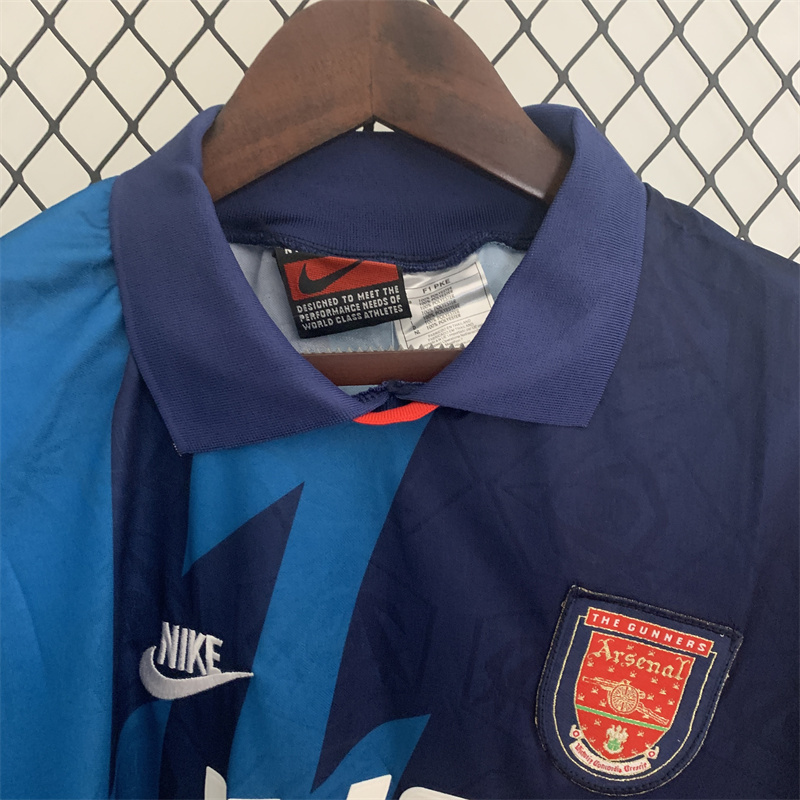 1995 1996 Arsenal Away Retro Version Jersey Long Sleeve S-2XL