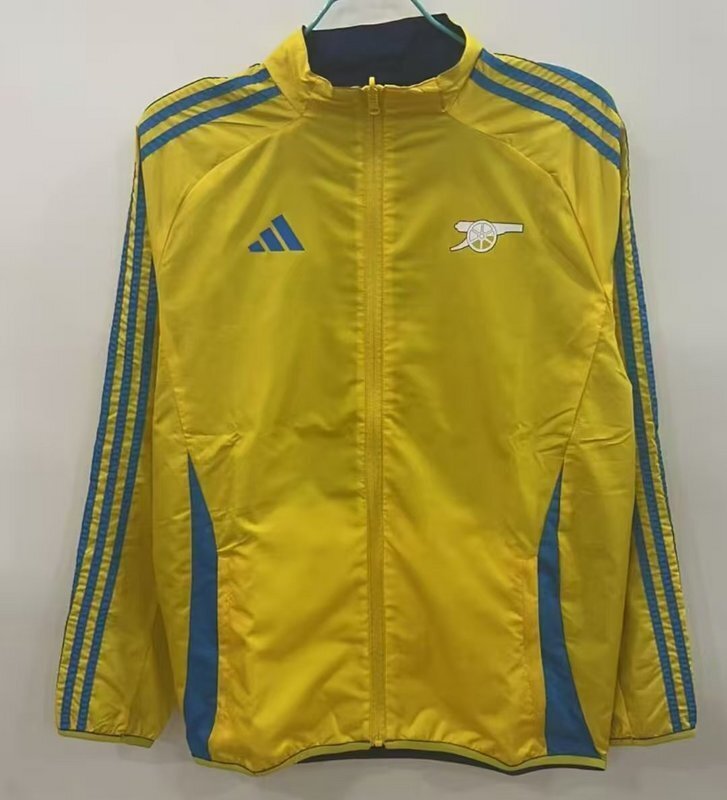 25-26 Arsenal blue yellow reversible Windbreaker Tracksuit  S-2XL