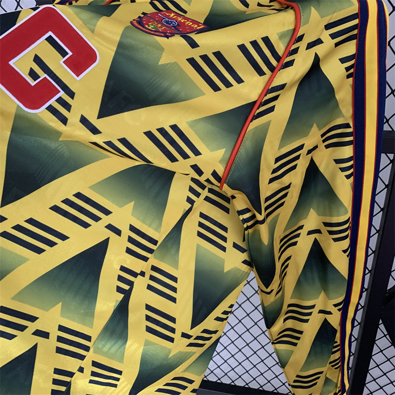1991 1993 Arsenal Away Retro Version Jersey Long Sleeve S-2XL