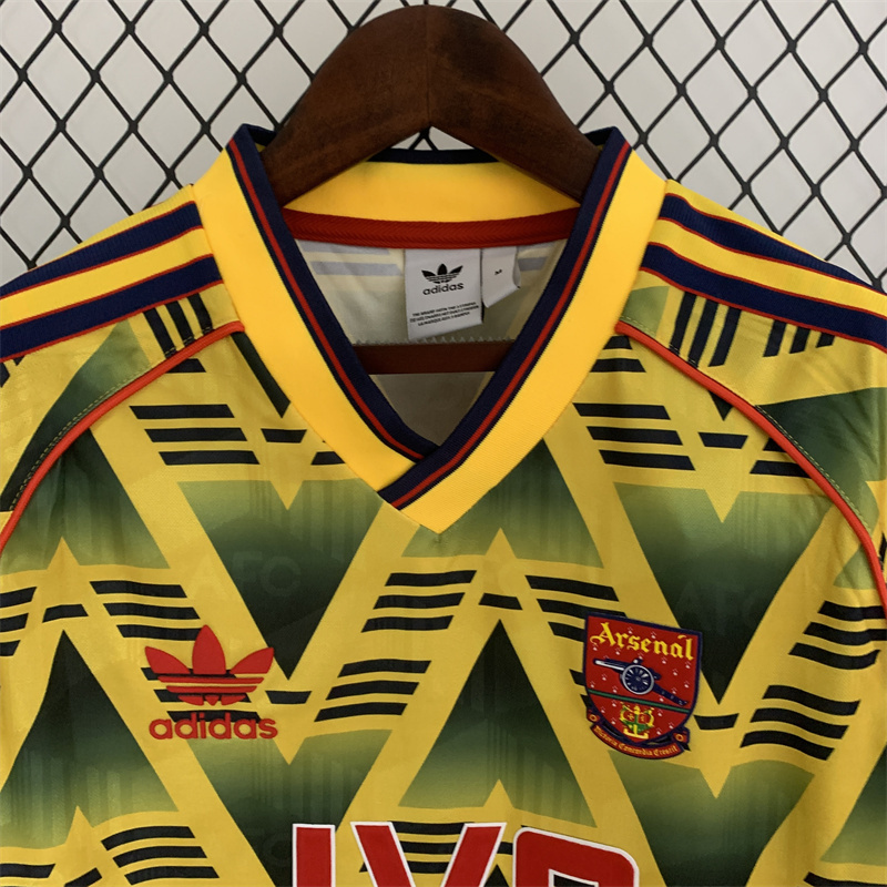 1991 1993 Arsenal Away Retro Version Jersey Long Sleeve S-2XL