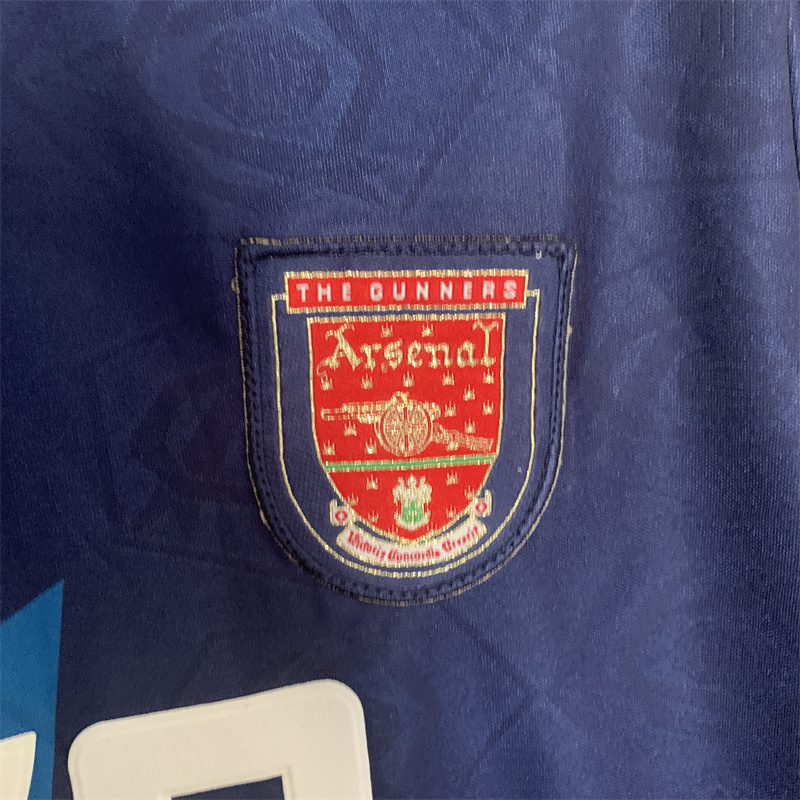 1995 1996 Arsenal Away Retro Version Jersey Long Sleeve S-2XL