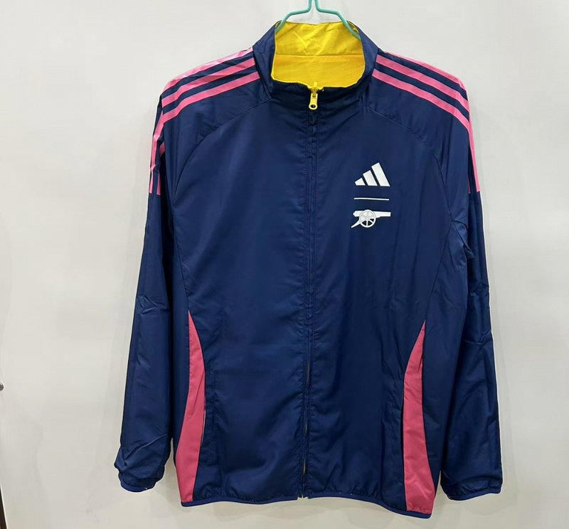 25-26 Arsenal blue yellow reversible Windbreaker Tracksuit  S-2XL