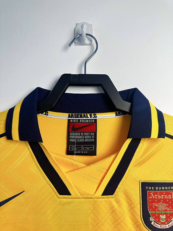 1993 1994 Arsenal Away Retro Version Jersey Long Sleeve S-2XL