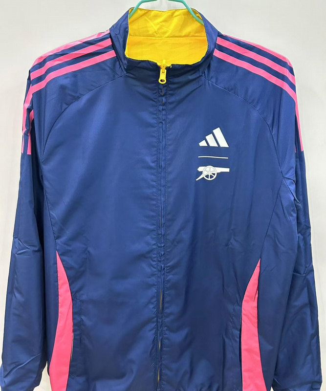 25-26 Arsenal blue yellow reversible Windbreaker Tracksuit  S-2XL