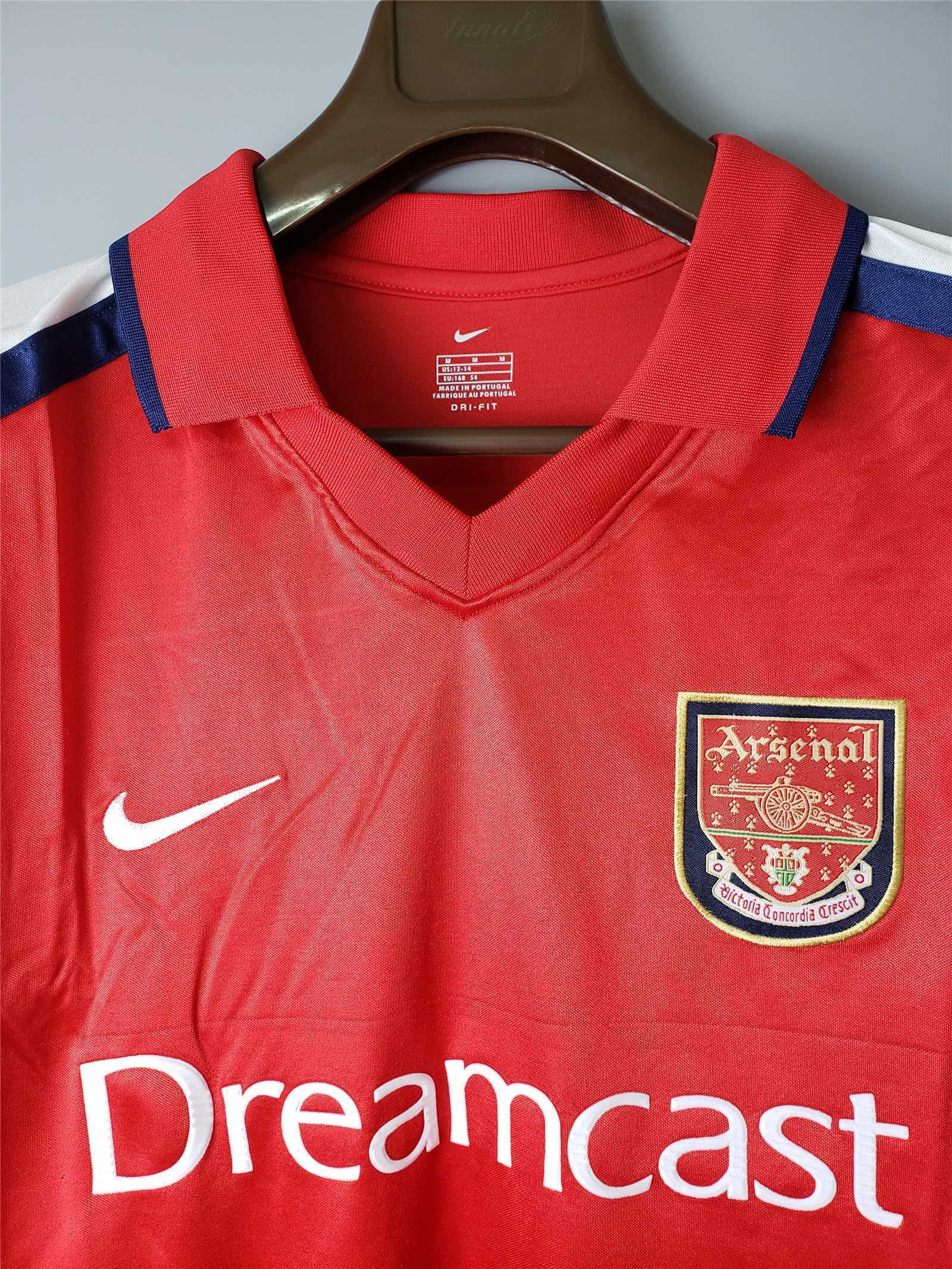 2001 2002 Arsenal Home Retro Version Jersey Long Sleeve S-2XL