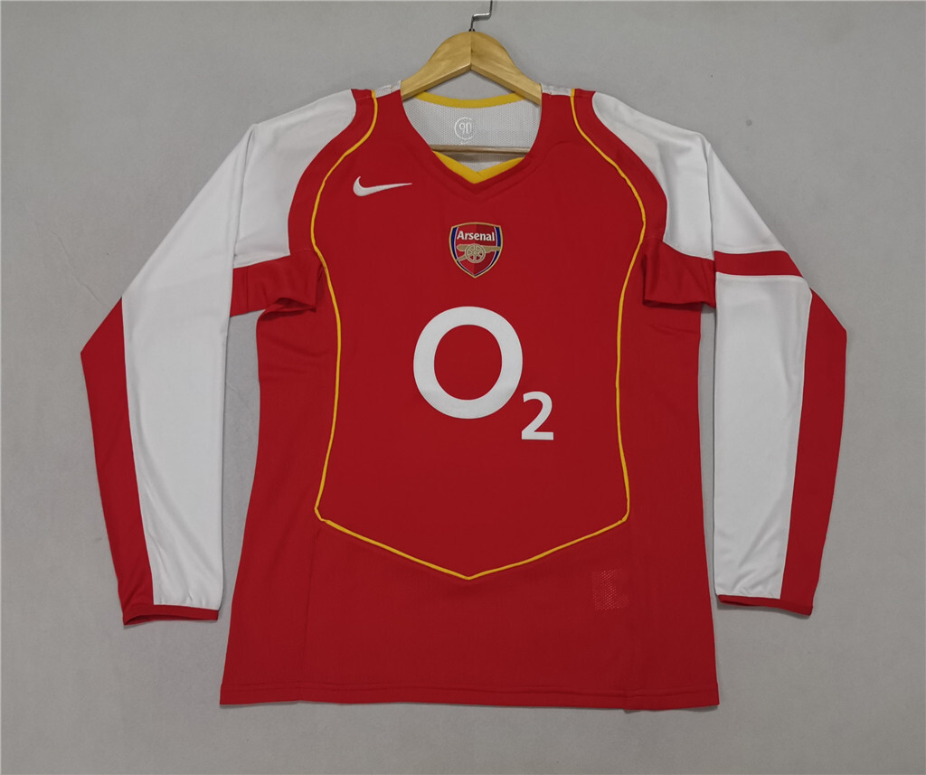 2004 2005 Arsenal Home Retro Version Jersey Long Sleeve S-2XL