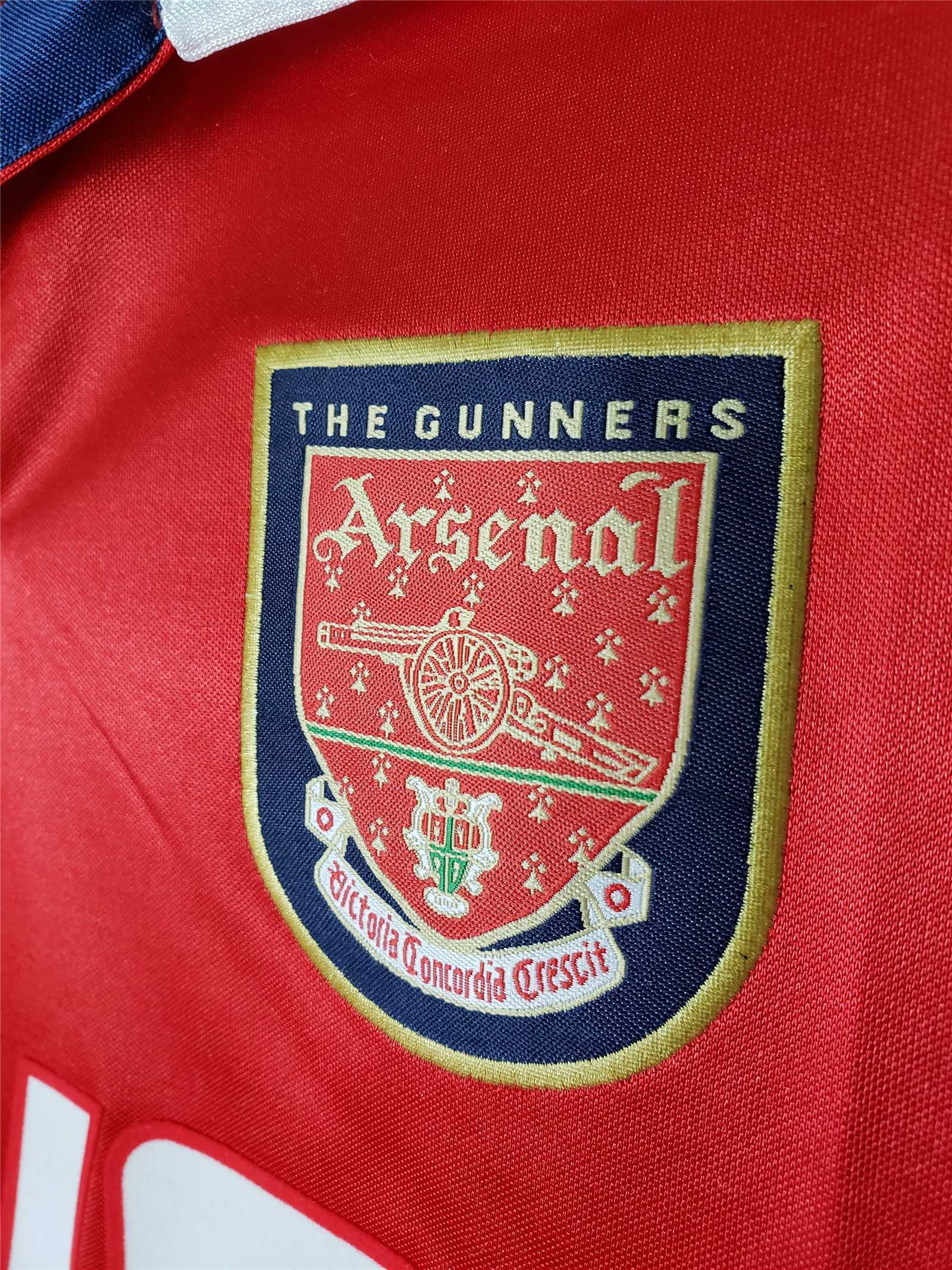 1998 1999 Arsenal Home Retro Version Jersey Long Sleeve S-2XL