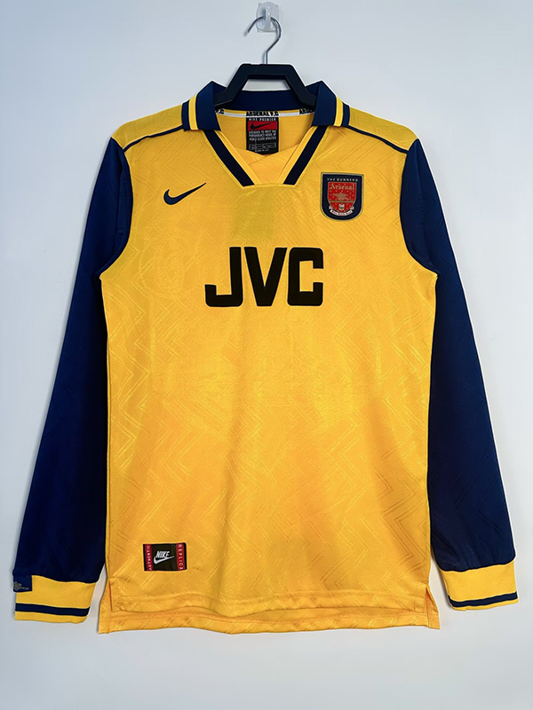 1993 1994 Arsenal Away Retro Version Jersey Long Sleeve S-2XL