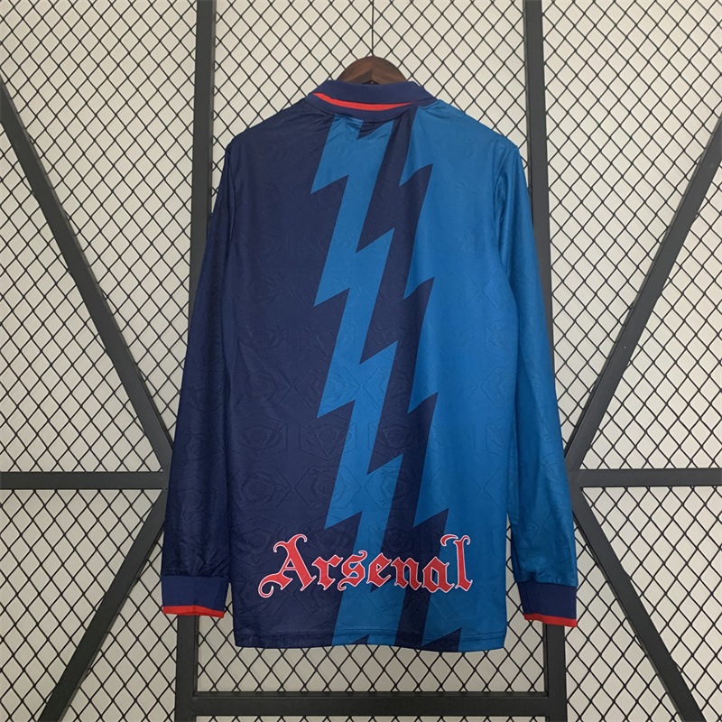 1995 1996 Arsenal Away Retro Version Jersey Long Sleeve S-2XL