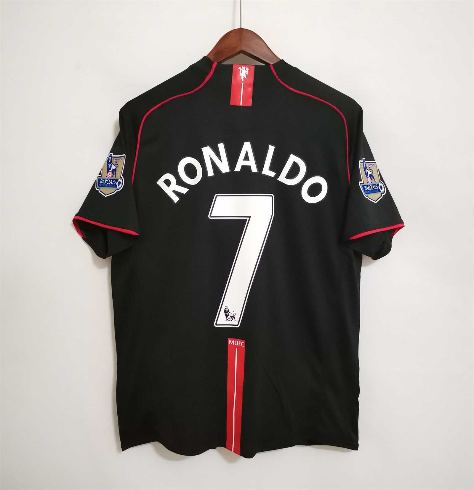 2007 2008 Manchester United Away Soccer Jersey Retro Version S-2XL