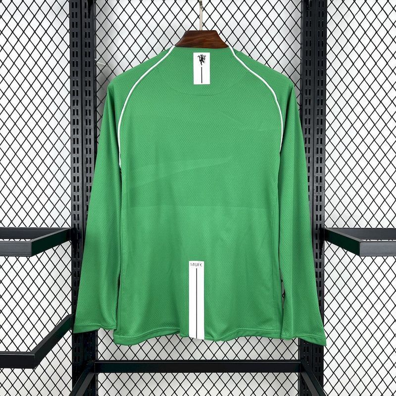 2007-2008 Manchester United green goalkeeper Soccer Jersey Retro Version S-2XL