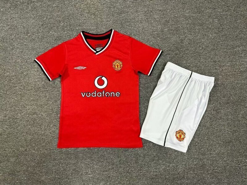 2000-2002 Manchester United Home Retro Version Jersey Kids Size 16-28