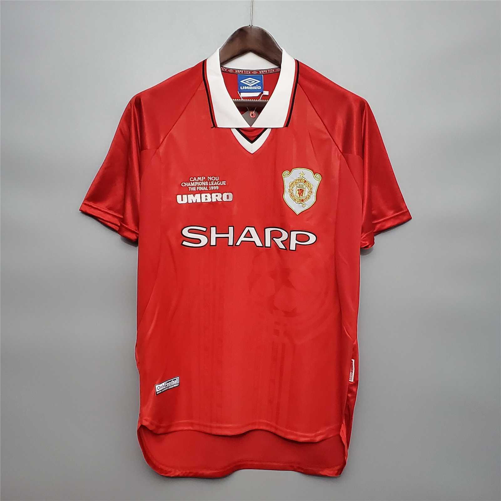 1999-2000 Manchester United Home Soccer Jersey Retro Version S-2XL