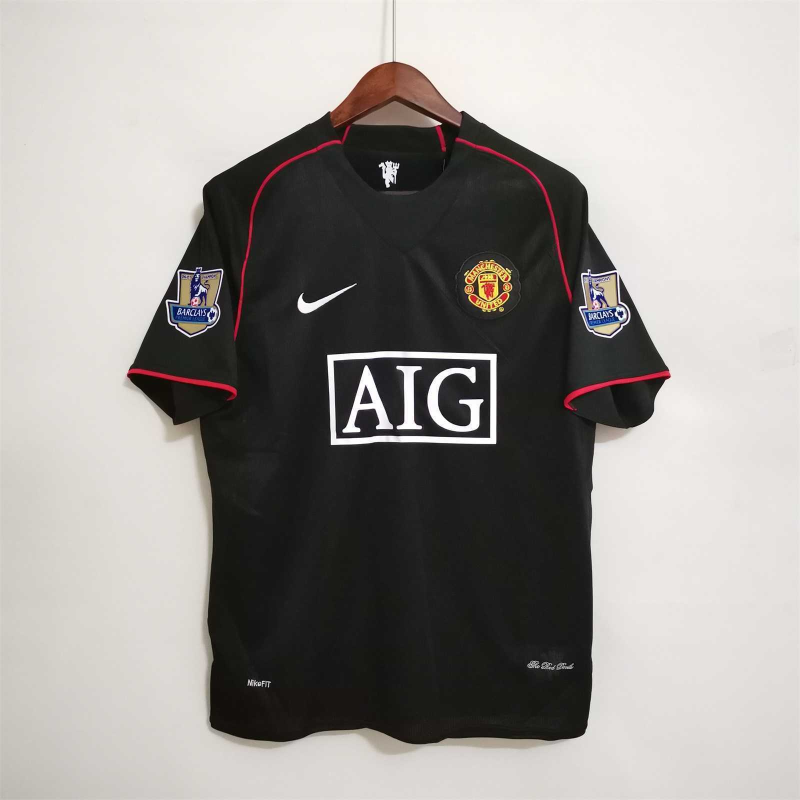 2007 2008 Manchester United Away Soccer Jersey Retro Version S-2XL