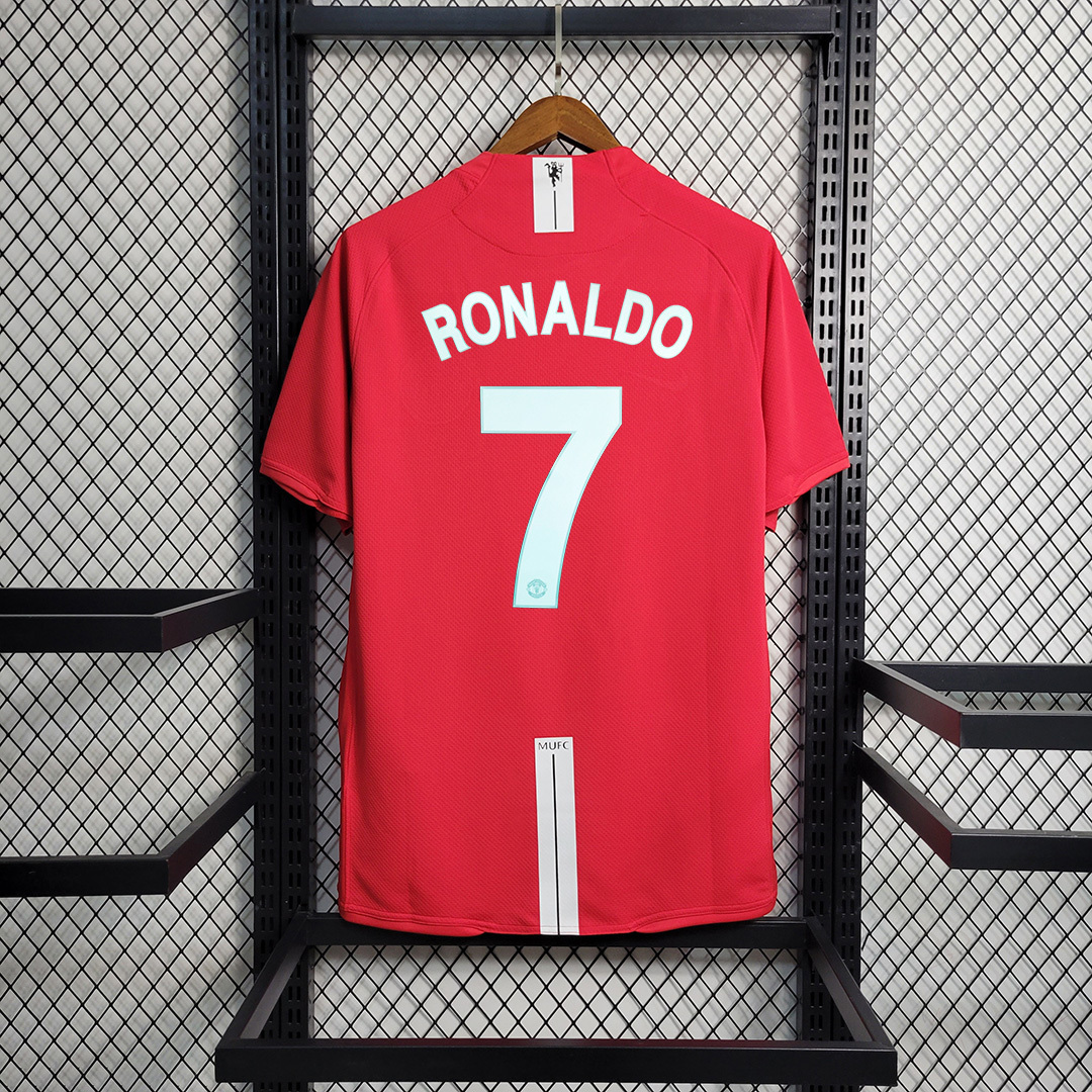 2007 2008 Manchester United Home Soccer Jersey Retro Version S-2XL