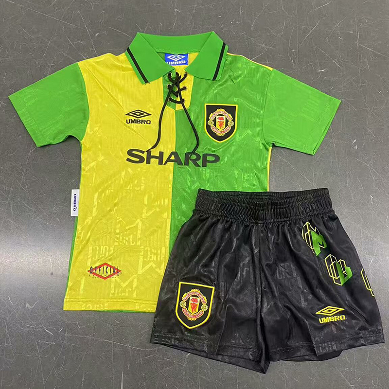 1992-1994 Manchester United Third Retro Version Jersey Kids Size 16-28