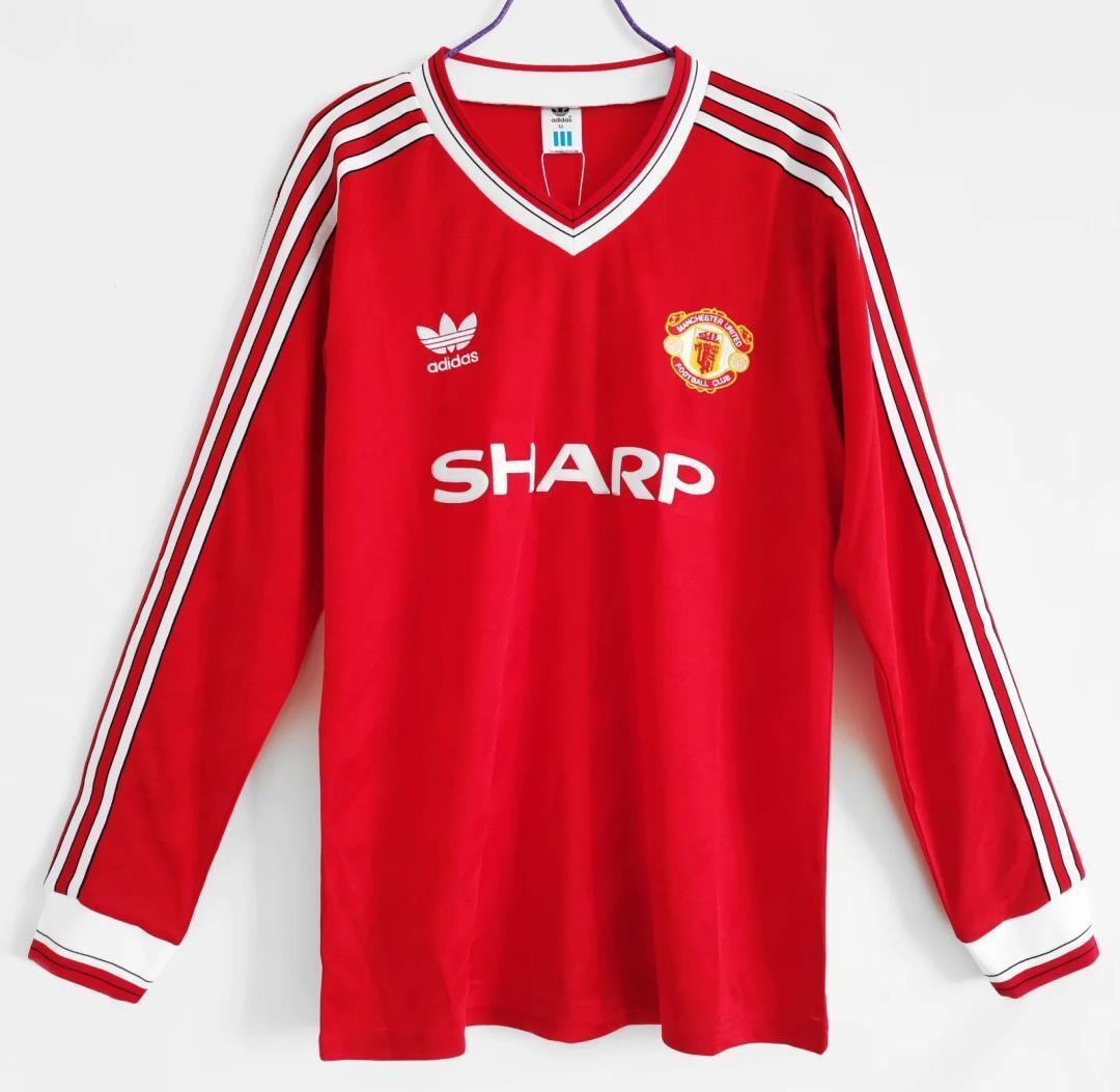 1986-1988 Manchester United Home Soccer Jersey Retro Version S-2XL