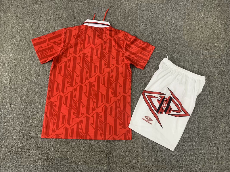 1992-1994 Manchester United Home Retro Version Jersey Kids Size 16-28