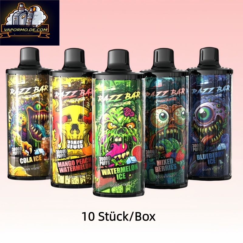 RAZZ BAR 30000 Puffs Wiederaufladbares Einweg Kit 25ml (10 Stück/Box)