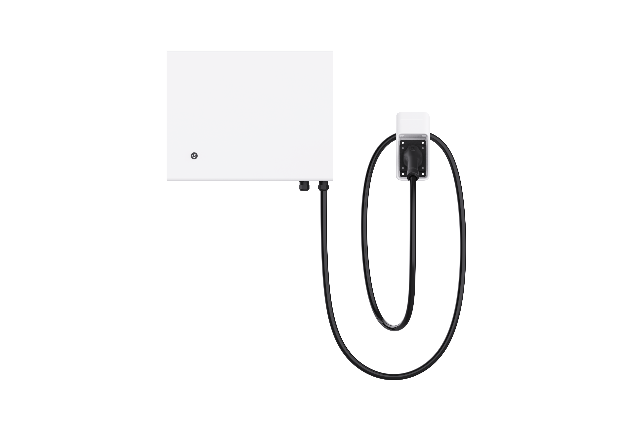 Borne de recharge rapide commerciale pour véhicules électriques (20 kW, 30 kW, 40 kW CC) avec double connecteur pour usage domestique, véhicules électriques privés et flottes de véhicules.