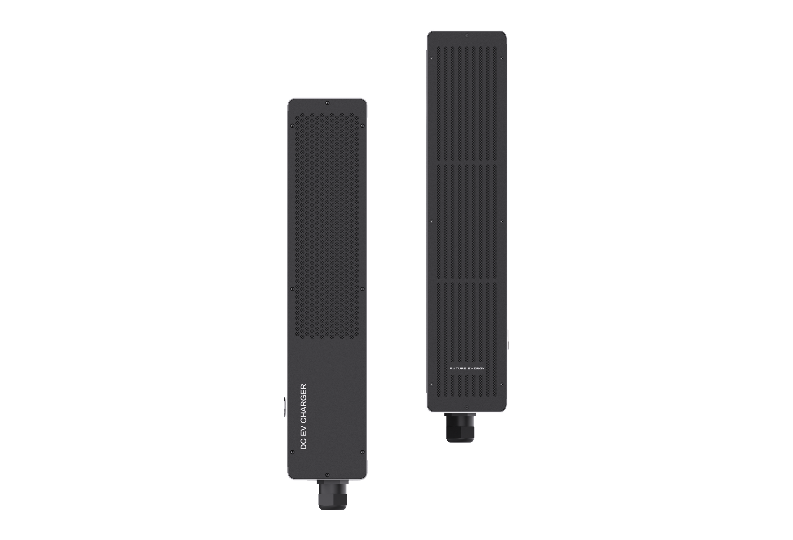 Borne de recharge rapide commerciale pour véhicules électriques (20 kW, 30 kW, 40 kW CC) avec double connecteur pour usage domestique, véhicules électriques privés et flottes de véhicules.