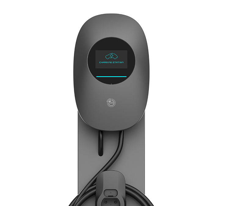 Chargeur mural CA de 7 kW pour usage domestique, compatible avec les collectivités, les parkings, les complexes résidentiels et les appartements.