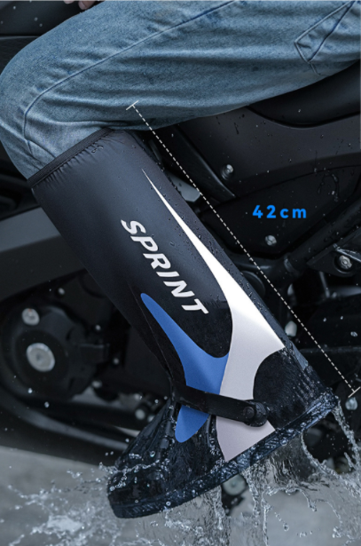 Yağmur botları aşınmaya dayanıklı yüksek tüplü kaymaz kalın su geçirmez motosiklet ayak örtüsü kadın açık hava sürüşü erkek yetişkin PVC öğrenci