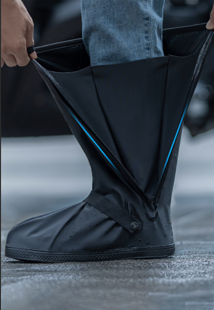 Yağmur botları aşınmaya dayanıklı yüksek tüplü kaymaz kalın su geçirmez motosiklet ayak örtüsü kadın açık hava sürüşü erkek yetişkin PVC öğrenci