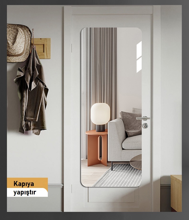 Yumuşak ayna duvar kendinden yapışkanlı akrilik tam gövdeli giyinme aynası HD duvar aynası çıkartması uyumlu ayna gardırop lensi