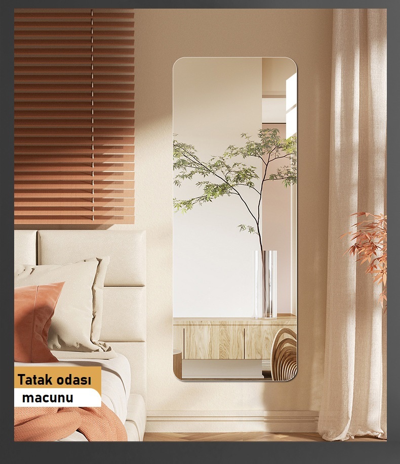 Yumuşak ayna duvar kendinden yapışkanlı akrilik tam gövdeli giyinme aynası HD duvar aynası çıkartması uyumlu ayna gardırop lensi