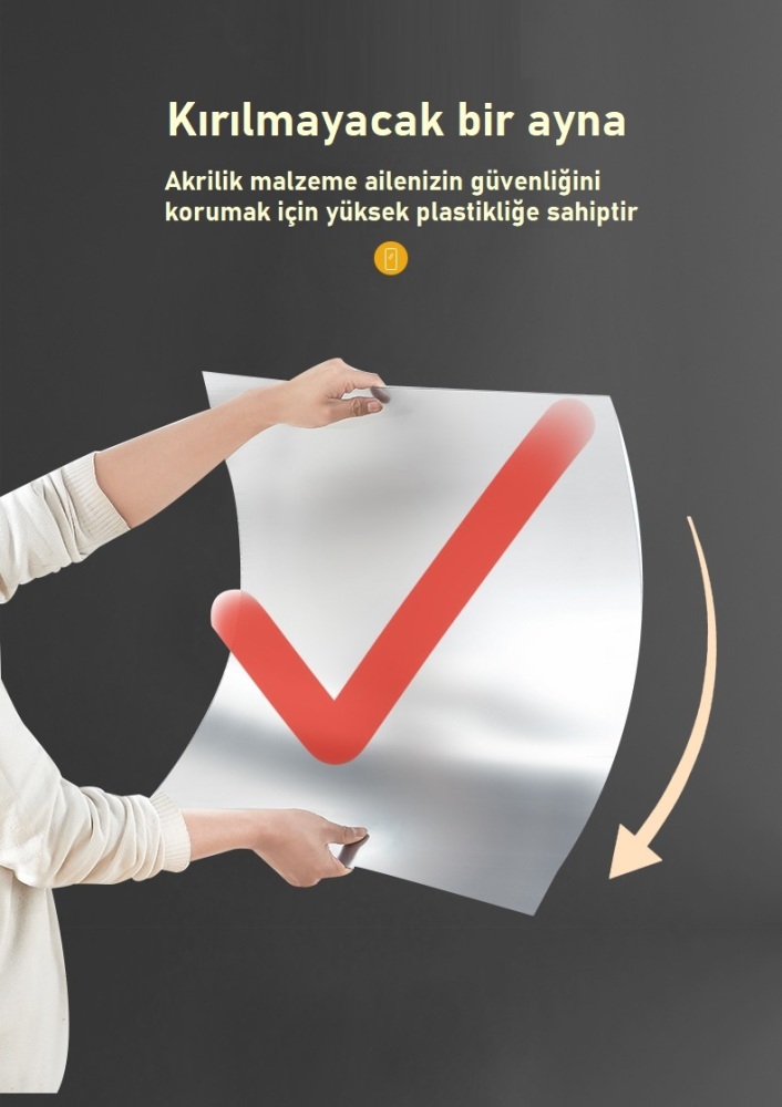 Yumuşak ayna duvar kendinden yapışkanlı akrilik tam gövdeli giyinme aynası HD duvar aynası çıkartması uyumlu ayna gardırop lensi