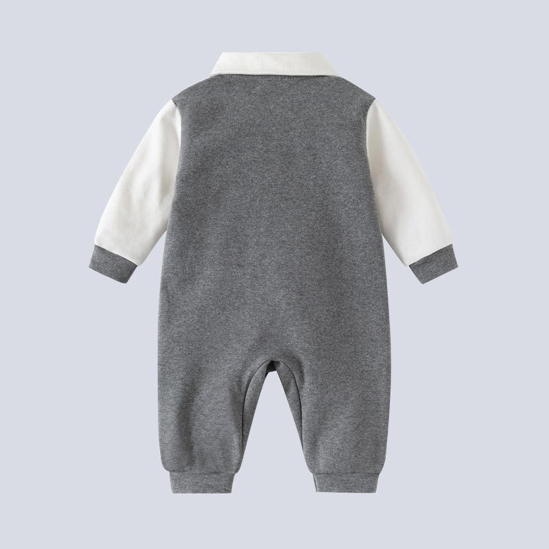 Baby gentleman jumpsuit; long-sleeved fashion for full moon and one-year-old outfit; birthday party performance suit.