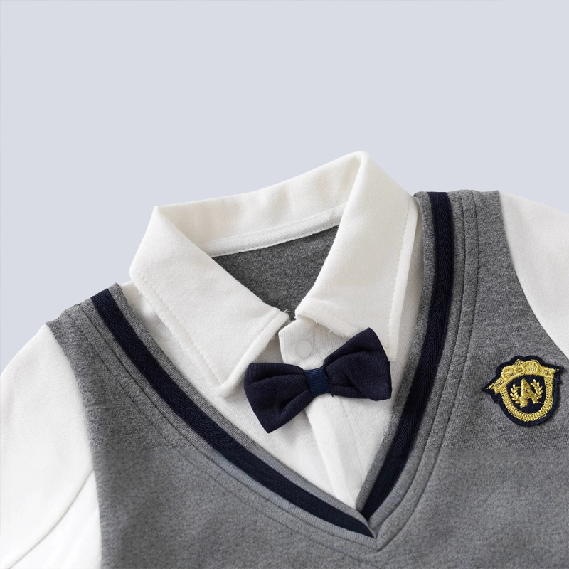 Baby gentleman jumpsuit; long-sleeved fashion for full moon and one-year-old outfit; birthday party performance suit.