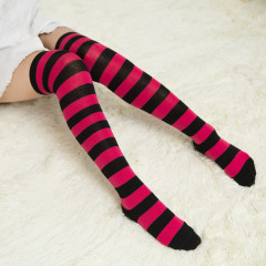 Wholesale Customized Colorful Printed Women's Stockings Over Knee Socks Zebra Stripe Japanese Thigh Striped High Stockings