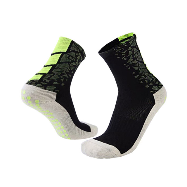 HJ 2025 New Arrival Wholesale Indoor Terry Skate Yoga Socks Mid Calf Cotton Grip Anti Slip Pilates Socks for Unisex