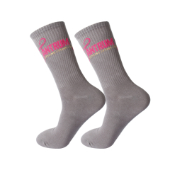 lesale Top Quality Crew Socks Embroidered Jacquard White Black Red Design Logo Cotton Casual Thin Sports Socks