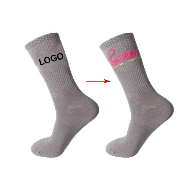 lesale Top Quality Crew Socks Embroidered Jacquard White Black Red Design Logo Cotton Casual Thin Sports Socks