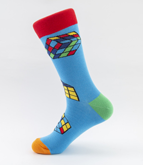 HJ  High quality   Professional Design Happy Custom Colorful Jacquard Sox Design Socks Funny Socks Happy Man Socks