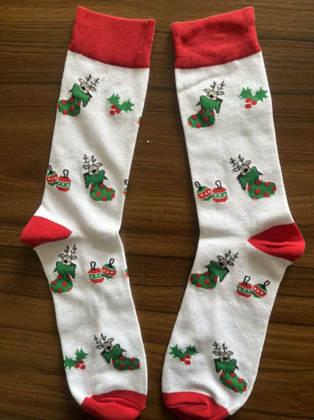 HJ 2025 Best-Selling Mid-Calf Men's Socks Creative Christmas Snow Tree Design Trendyy Cross-Border Biscuit Cotton Light Polyester Bottom