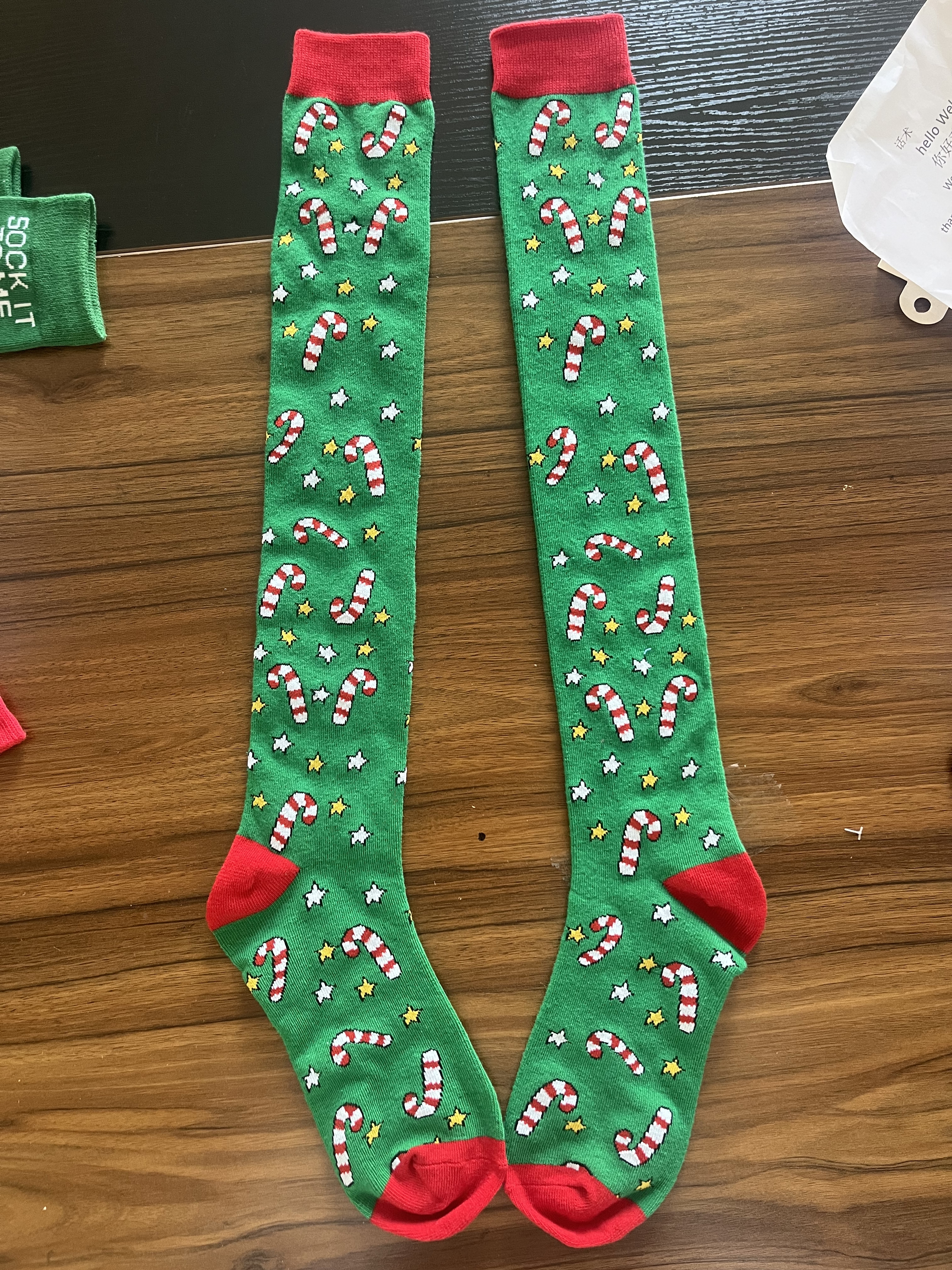 HJ 2025 Best-Selling Mid-Calf Men's Socks Creative Christmas Snow Tree Design Trendyy Cross-Border Biscuit Cotton Light Polyester Bottom