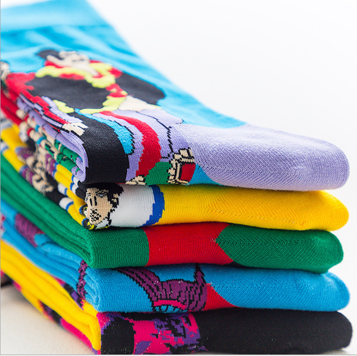 Professional  High quality   Design Happy Custom Colorful Jacquard Sox Design Socks Funny Socks Happy Man Socks